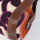 Miu Miu Hand Bag Canvas Purple Brown Auth 199357A-9
