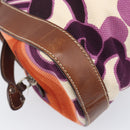 Miu Miu Hand Bag Canvas Purple Brown Auth 199357A-14