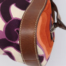 Miu Miu Hand Bag Canvas Purple Brown Auth 199357A-15