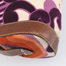 Miu Miu Hand Bag Canvas Purple Brown Auth 199357A-16