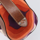 Miu Miu Hand Bag Canvas Purple Brown Auth 199357A-18
