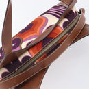 Miu Miu Hand Bag Canvas Purple Brown Auth 199357A-10