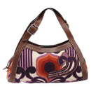 Miu Miu Hand Bag Canvas Purple Brown Auth 199357A-13