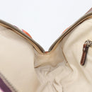 Miu Miu Hand Bag Canvas Purple Brown Auth 199357A-21