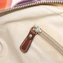 Miu Miu Hand Bag Canvas Purple Brown Auth 199357A-22