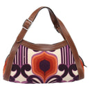 Miu Miu Hand Bag Canvas Purple Brown Auth 199357A-2