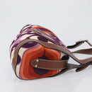 Miu Miu Hand Bag Canvas Purple Brown Auth 199357A-3