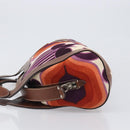 Miu Miu Hand Bag Canvas Purple Brown Auth 199357A-4