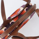 Miu Miu Hand Bag Canvas Purple Brown Auth 199357A-6