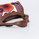 Miu Miu Hand Bag Canvas Purple Brown Auth 199357A-7
