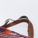 Miu Miu Hand Bag Canvas Purple Brown Auth 199357A-8