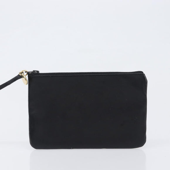 CHANEL Drawstring Chain Shoulder Bag Lamb Skin Black Gold Tone CC Auth 199358V
