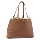 Miu Miu Hand Bag Leather Brown Gold Tone Auth 199360V-1