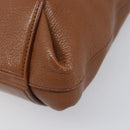 Miu Miu Hand Bag Leather Brown Gold Tone Auth 199360V-9