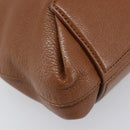 Miu Miu Hand Bag Leather Brown Gold Tone Auth 199360V-14