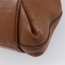 Miu Miu Hand Bag Leather Brown Gold Tone Auth 199360V-15