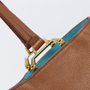 Miu Miu Hand Bag Leather Brown Gold Tone Auth 199360V-10