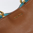 Miu Miu Hand Bag Leather Brown Gold Tone Auth 199360V-17