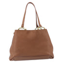 Miu Miu Hand Bag Leather Brown Gold Tone Auth 199360V-2