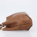 Miu Miu Hand Bag Leather Brown Gold Tone Auth 199360V-4