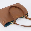 Miu Miu Hand Bag Leather Brown Gold Tone Auth 199360V-6