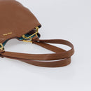 Miu Miu Hand Bag Leather Brown Gold Tone Auth 199360V-7