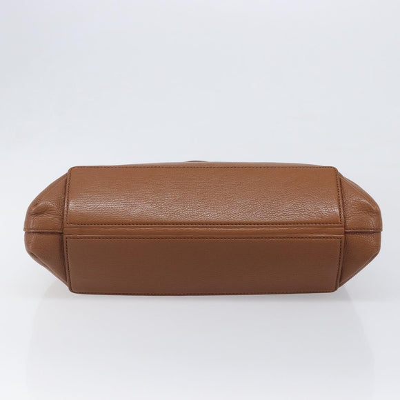 Miu Miu Hand Bag Leather Brown Gold Tone Auth 199360V