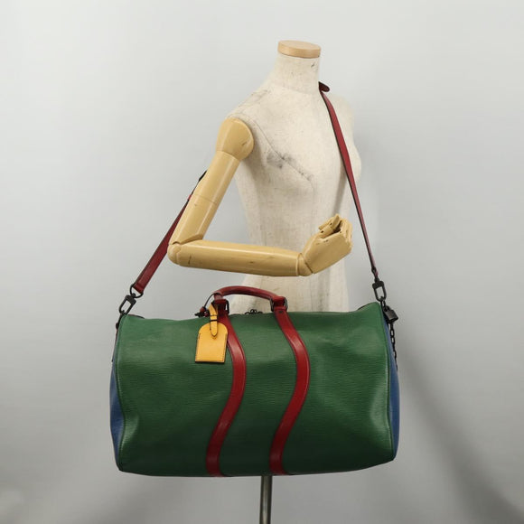 LOUIS VUITTON Epi Keepall Bandouliere 50 Bag Green Red Blue M55571 Auth 199362A