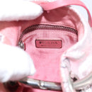 PRADA Brocade Hand Pouch Silk Pink Silver Auth 199363SAM-18