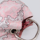 PRADA Brocade Hand Pouch Silk Pink Silver Auth 199363SAM-6