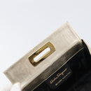 Salvatore Ferragamo Gancini Vanity Hand Bag Leather Gold Auth 199364A-10