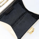 Salvatore Ferragamo Gancini Vanity Hand Bag Leather Gold Auth 199364A-11