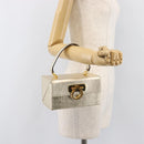 Salvatore Ferragamo Gancini Vanity Hand Bag Leather Gold Auth 199364A-21