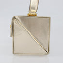 Salvatore Ferragamo Gancini Vanity Hand Bag Leather Gold Auth 199364A-3