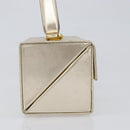 Salvatore Ferragamo Gancini Vanity Hand Bag Leather Gold Auth 199364A-4