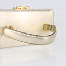 Salvatore Ferragamo Gancini Vanity Hand Bag Leather Gold Auth 199364A-7