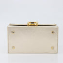Salvatore Ferragamo Gancini Vanity Hand Bag Leather Gold Auth 199364A-5