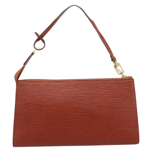 LOUIS VUITTON Epi Pochette Accessoires Pouch Brown M52983 LV Auth 199366