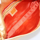 FENDI Mamma Baguette Shoulder Bag Leather Gold Silver Auth 199367A-12