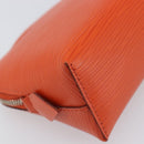 LOUIS VUITTON Epi Pochette Cosmetic PM Pouch Orange M40642 LV Auth 199373V-16
