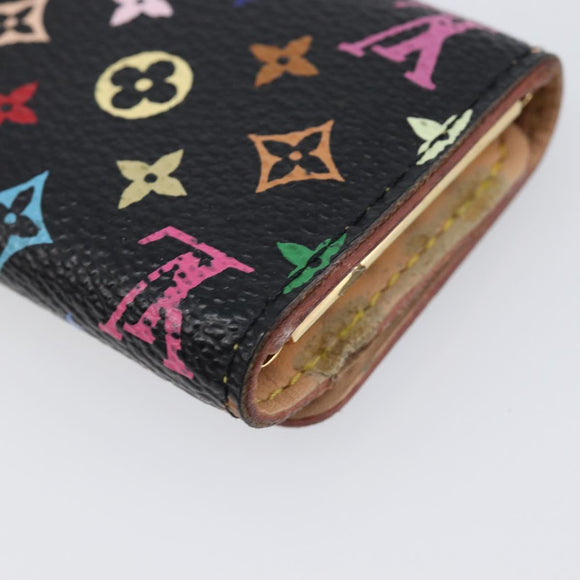 LOUIS VUITTON Monogram Multicolor Multicles 4 Key Case Black M60044 Auth 199374