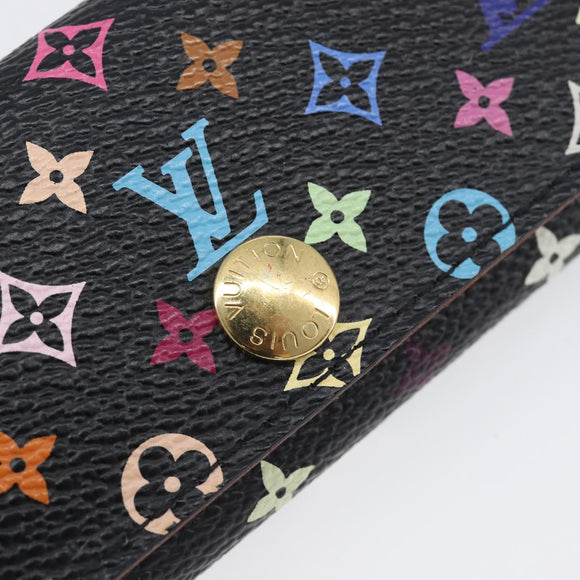 LOUIS VUITTON Monogram Multicolor Multicles 4 Key Case Black M60044 Auth 199374