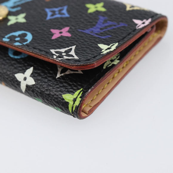 LOUIS VUITTON Monogram Multicolor Multicles 4 Key Case Black M60044 Auth 199374