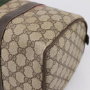 GUCCI GG Supreme Web Sherry Line Boston Bag PVC Beige 10 012 3842 Auth 199377-10