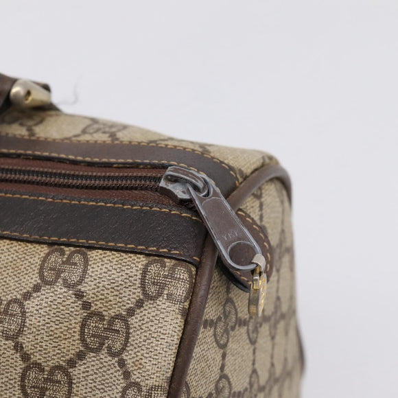 GUCCI GG Supreme Web Sherry Line Boston Bag PVC Beige 10 012 3842 Auth 199377