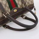 GUCCI GG Supreme Web Sherry Line Boston Bag PVC Beige 10 012 3842 Auth 199377-7