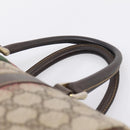 GUCCI GG Supreme Web Sherry Line Boston Bag PVC Beige 10 012 3842 Auth 199377-8