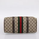 GUCCI GG Supreme Web Sherry Line Boston Bag PVC Beige 10 012 3842 Auth 199377-9