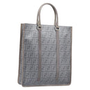 FENDI Zucca Tote Bag PVC Leather Gray Silver 7VA243 Auth 199379V-1
