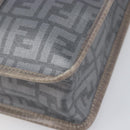 FENDI Zucca Tote Bag PVC Leather Gray Silver 7VA243 Auth 199379V-9
